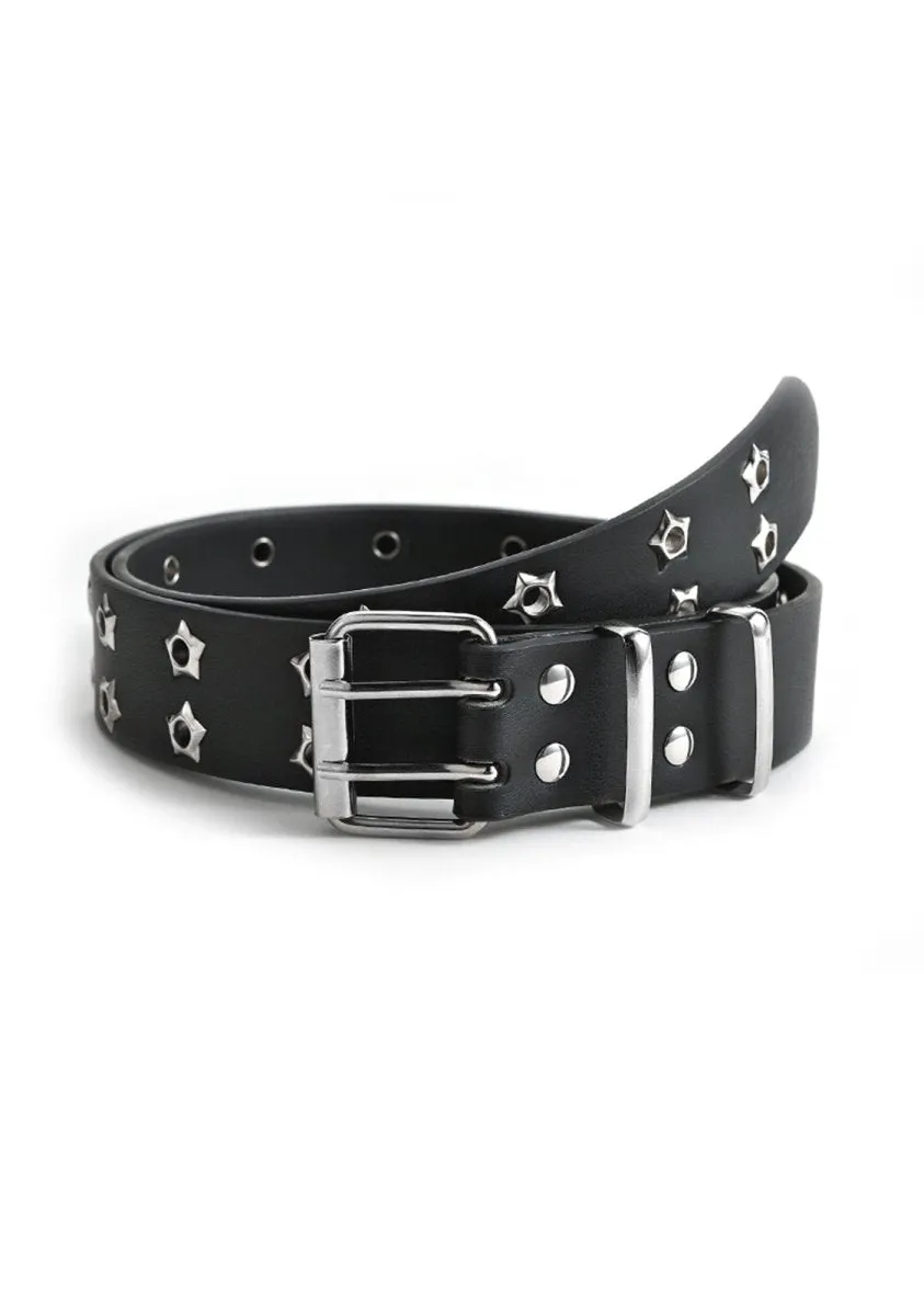 Double Row Stars Punk Buckle Belt