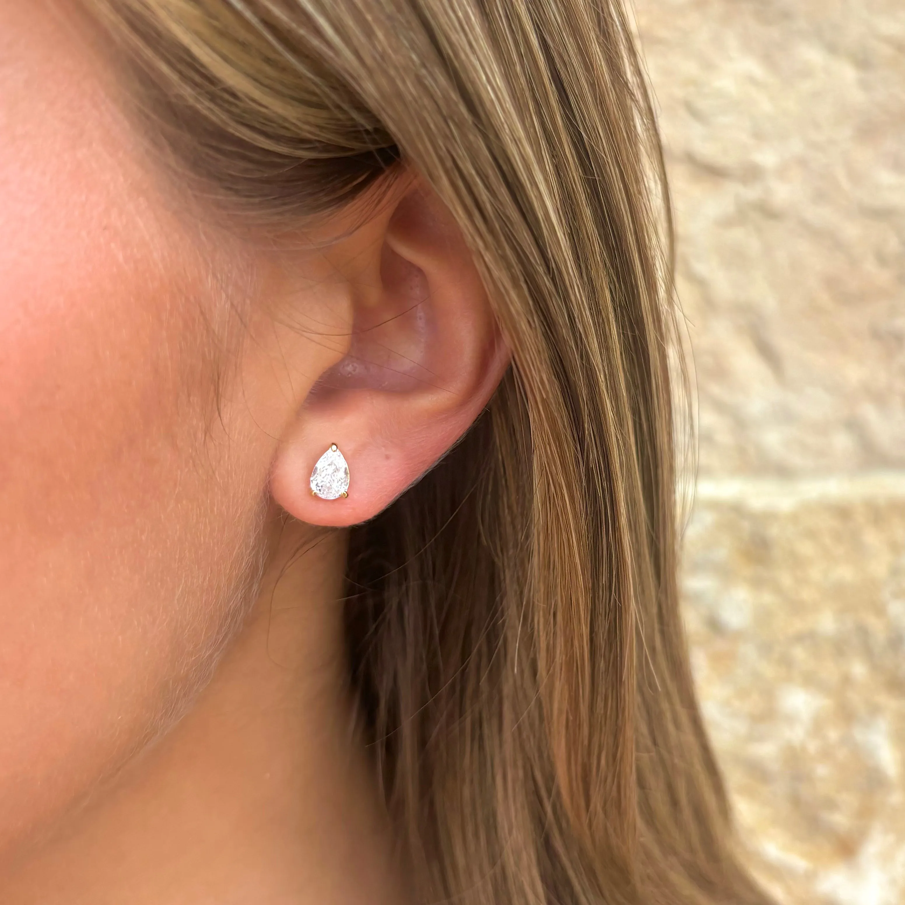 Emily Studs- Pear Cut