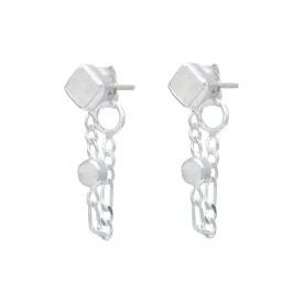 Evie Sterling Silver Rainbow Moonstone Studs