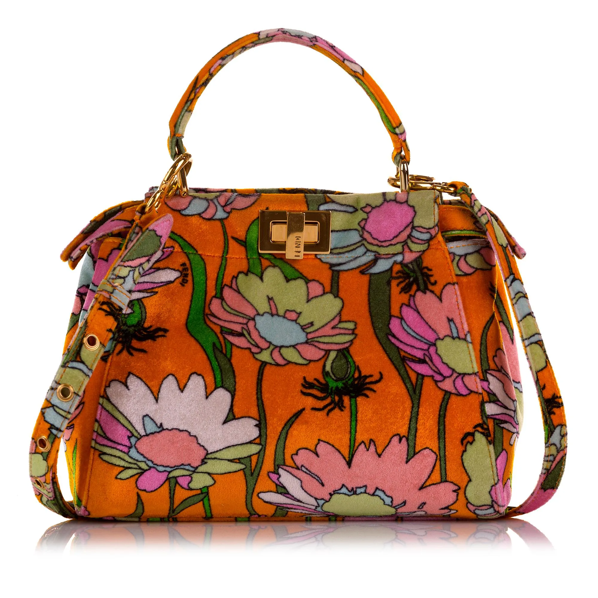 Fendi Mini Peekaboo Chenille Velvet Satchel (SHG-5t4Vi5)