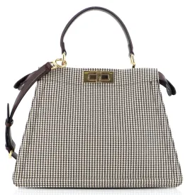 FENDI Peekaboo ISeeU Bag Houndstooth Wool Medium