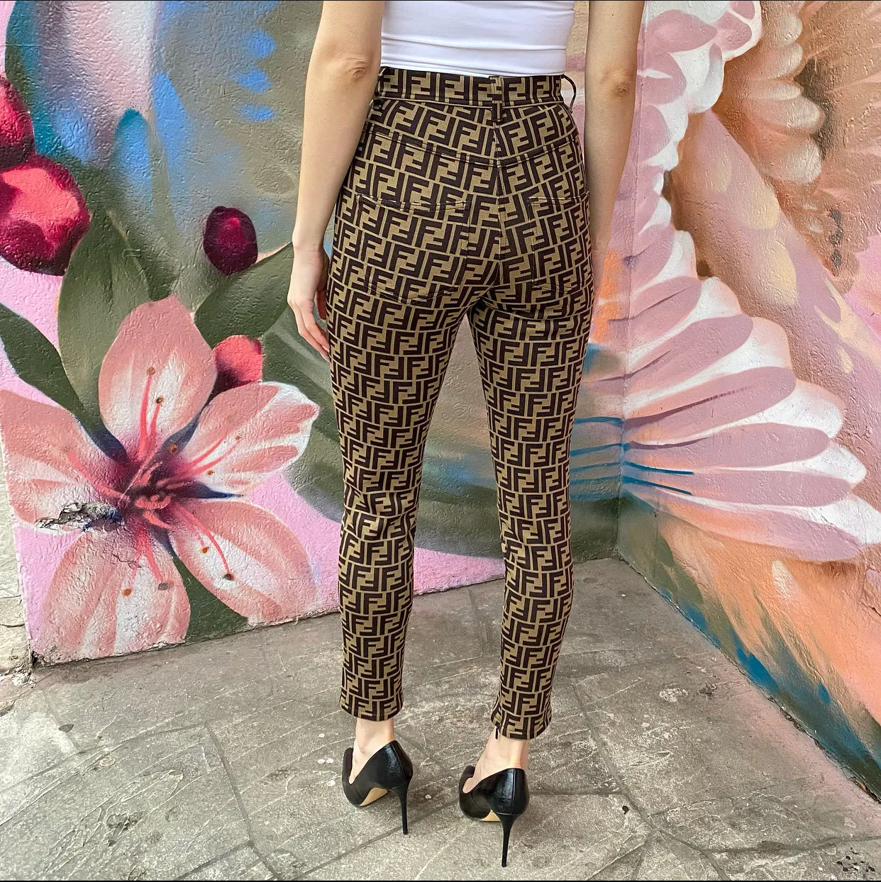 Fendi Zucca Knit Jersey Skinny Pants - IT40 / USA 2/4
