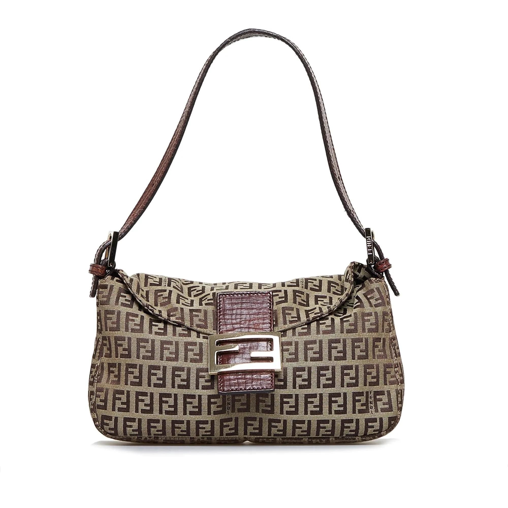 Fendi Zucchino Double Flap Baguette (SHG-du3Dv1)