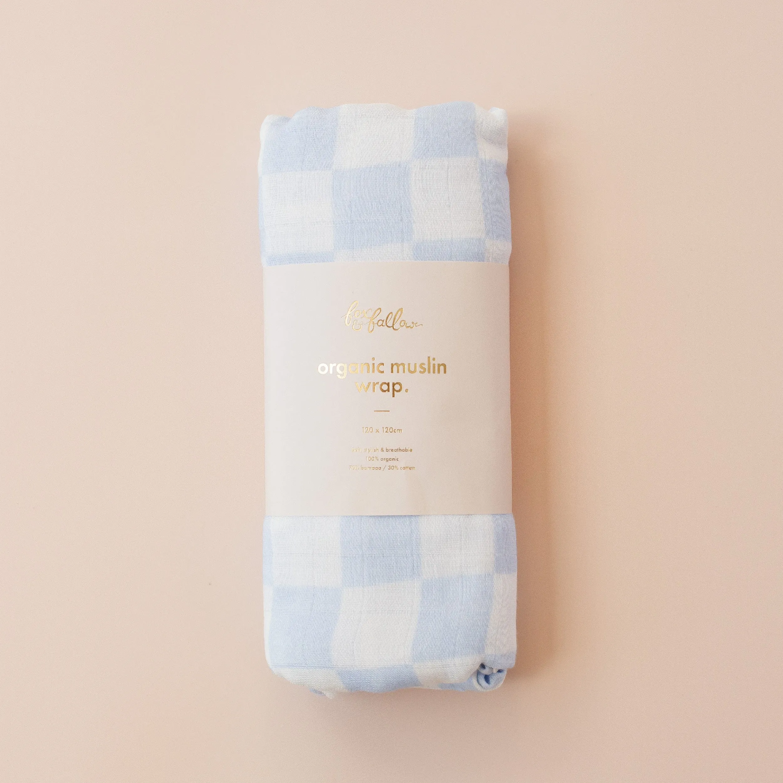 Fox & Fallow Organic Muslin Wrap - Powder Check Organic