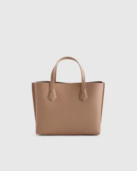 Italian Leather Small Triple Compartment Tote