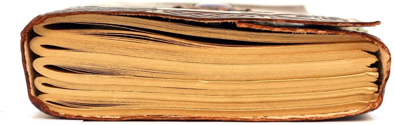 Leather Journal with Unlined Pages with Sun & Moon Blue Stone