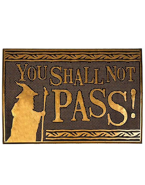 Lord Of The Rings You Shall Not Pass Rubber Doormat Welcome Home - LOTR Gifts