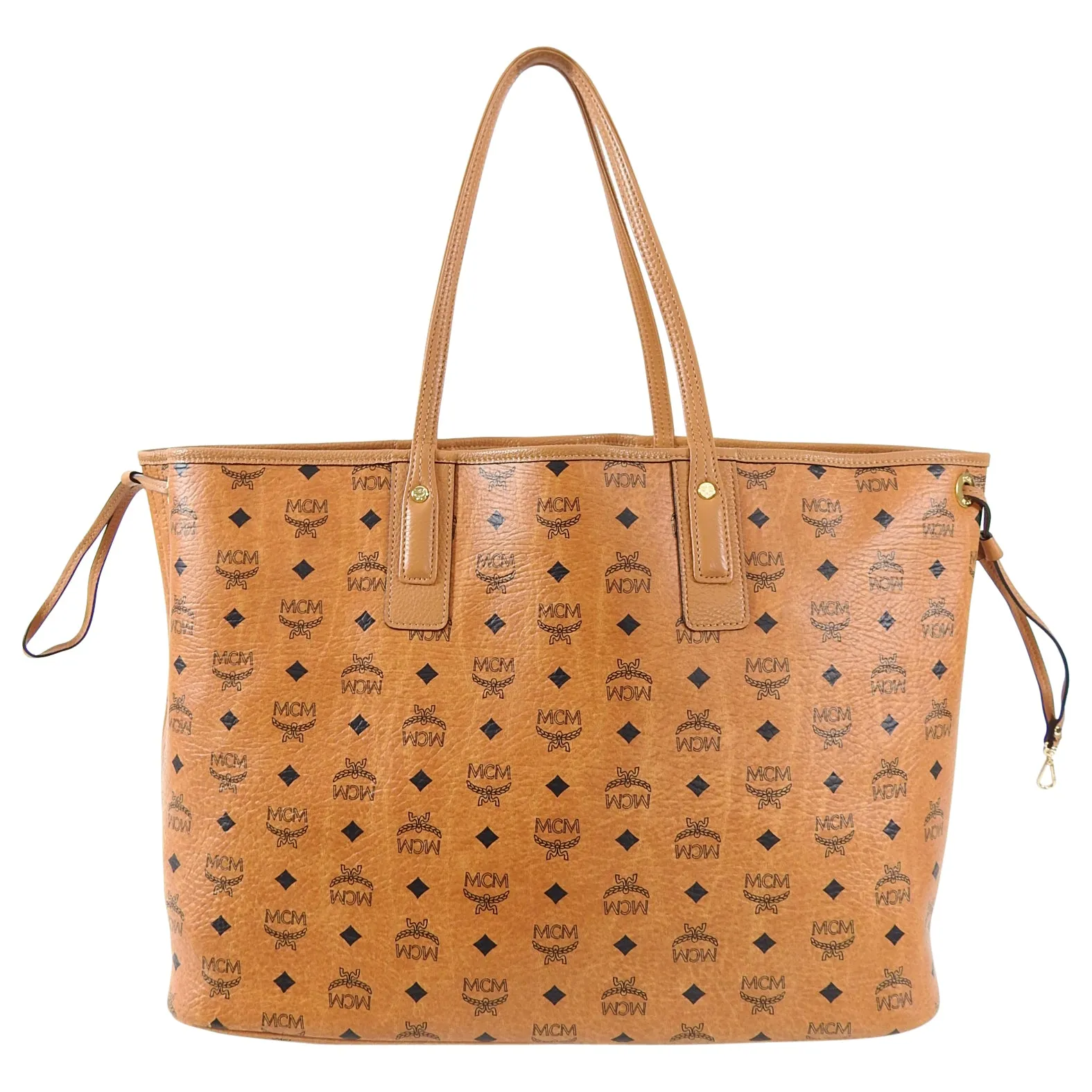MCM Visetos Monogram Logo Large Liz Reversible Shopper Tote Bag