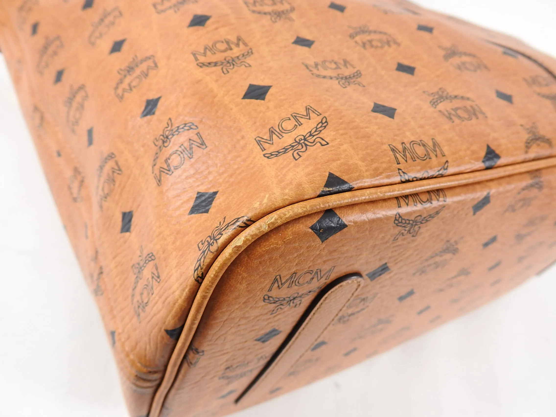 MCM Visetos Monogram Logo Large Liz Reversible Shopper Tote Bag