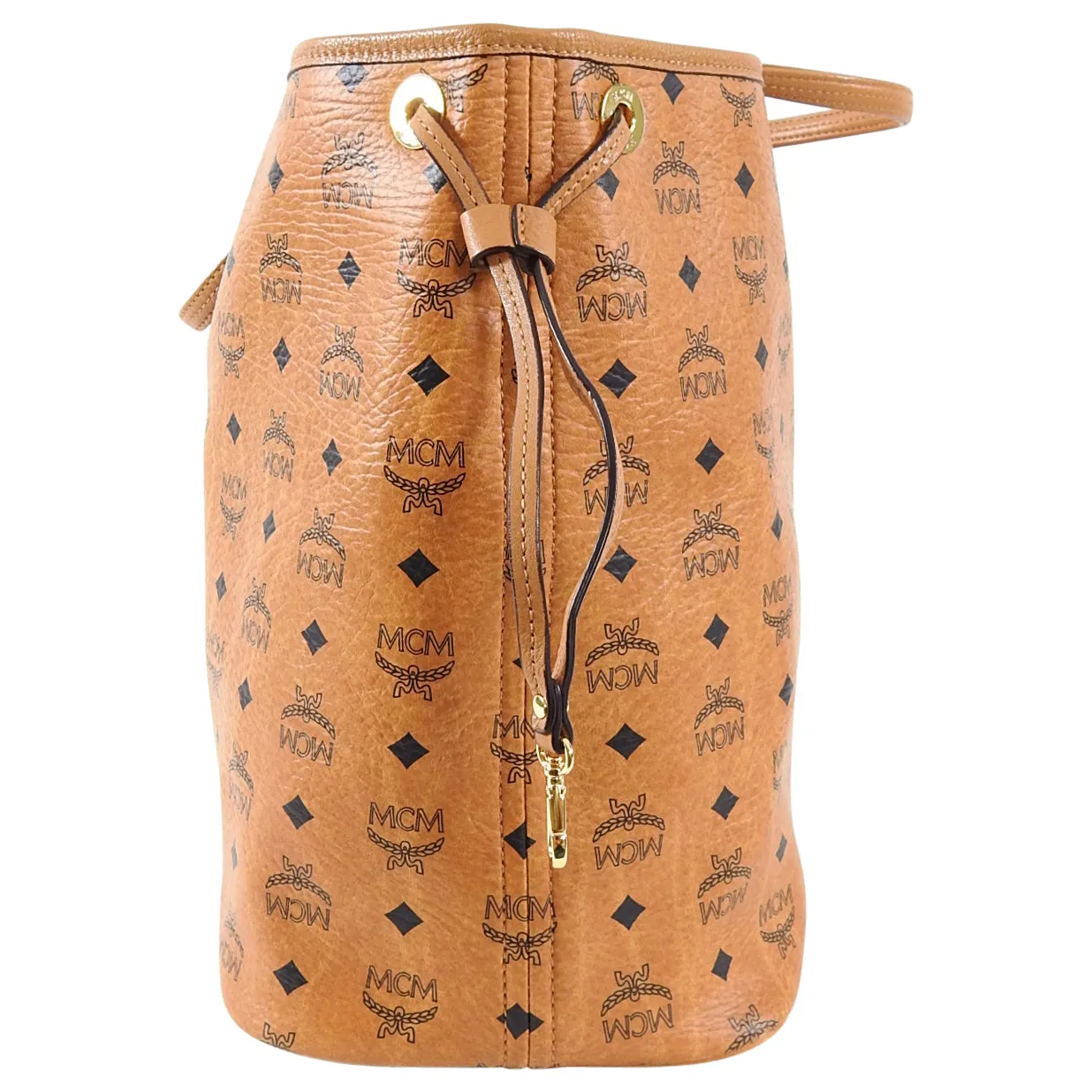 MCM Visetos Monogram Logo Large Liz Reversible Shopper Tote Bag