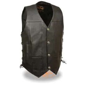 Men’s Black Side Lace Vest w/ Buffalo Snaps