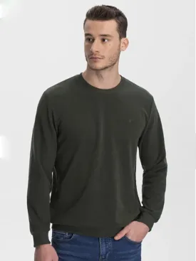 Men's Brand Logo Embroidered Sweater,Olive
