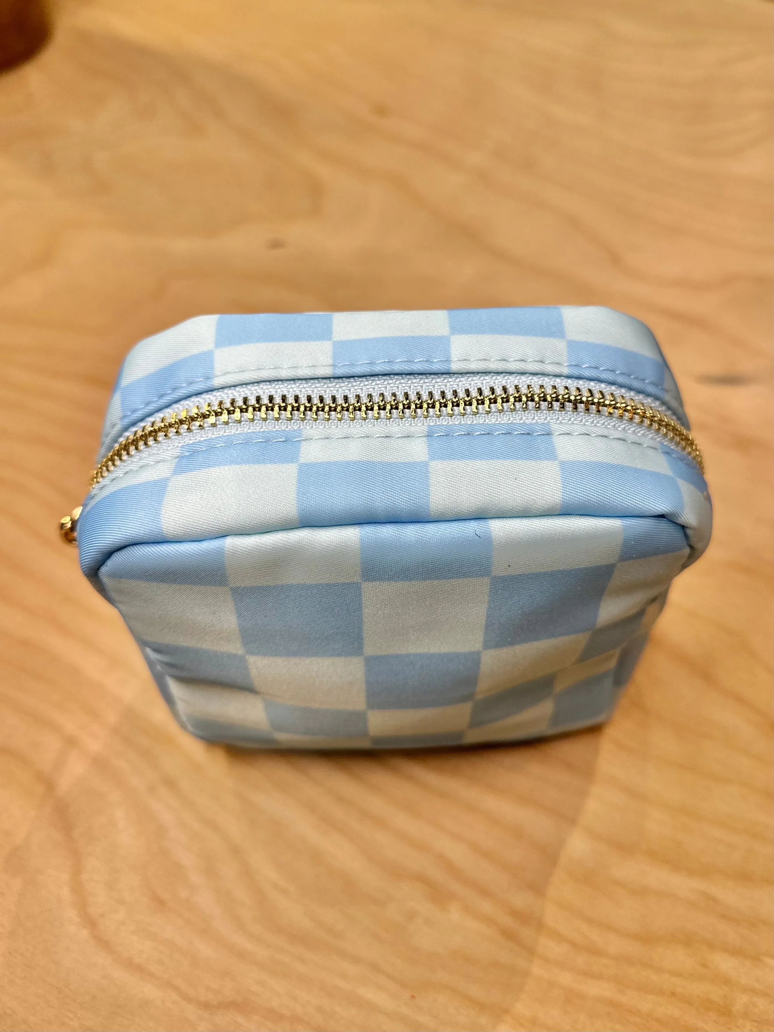Mini Checkered Cosmetic Bag