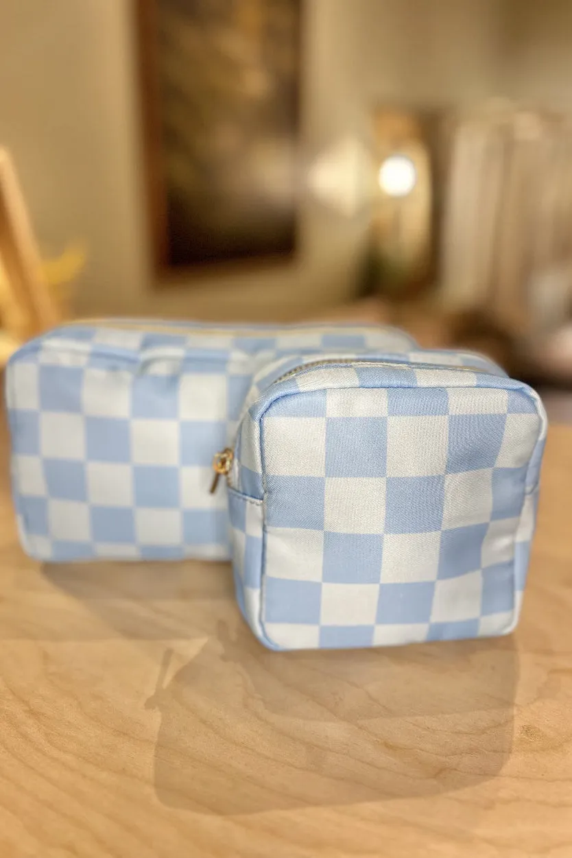 Mini Checkered Cosmetic Bag