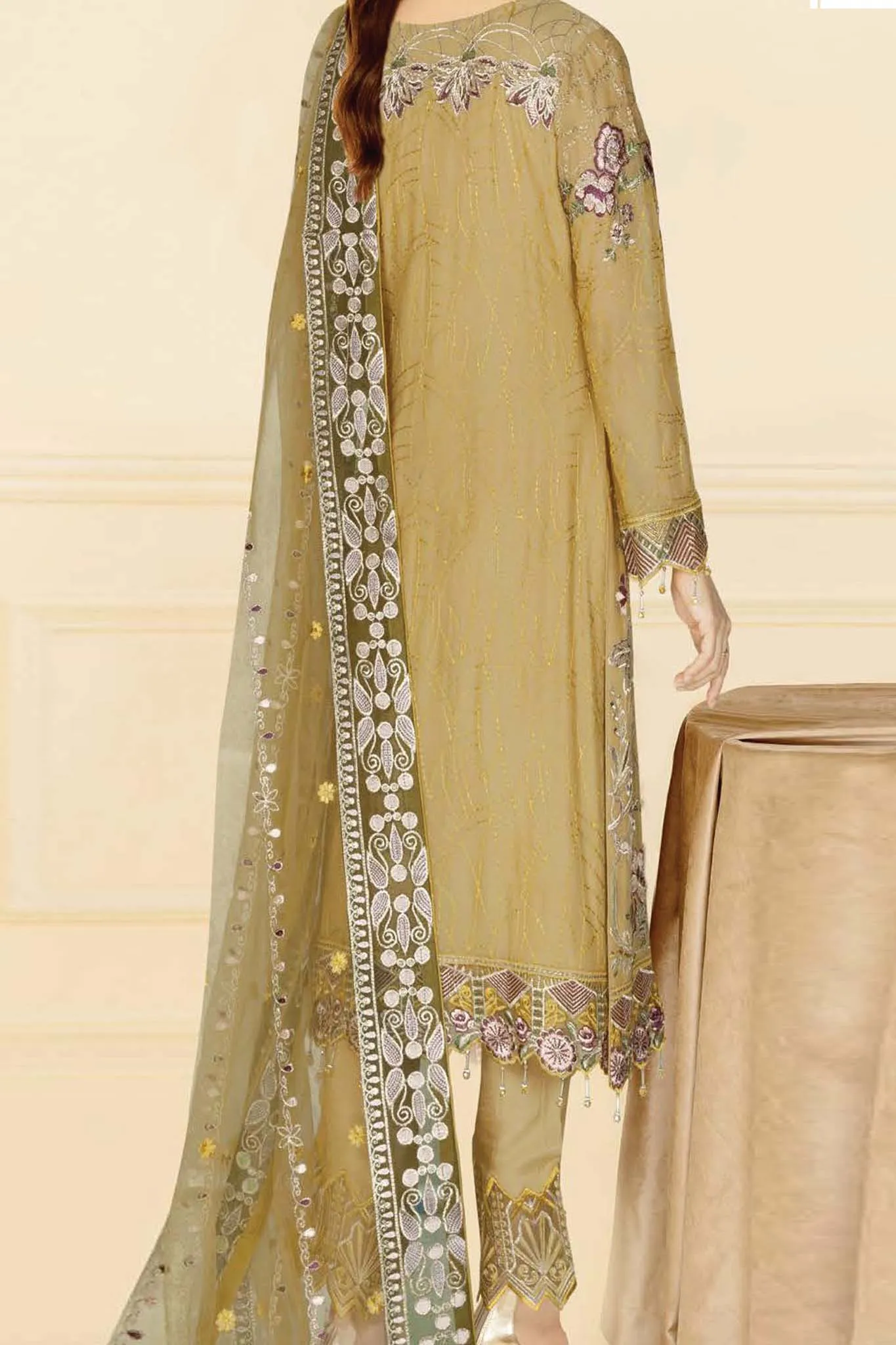 Nayab by Ramsha Unstitched 3 Piece Chiffon Vol-04 Collection'2023-N-407