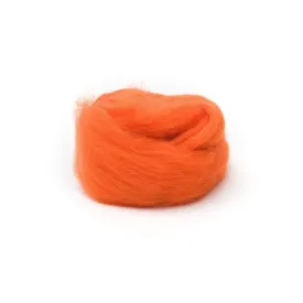 Orange Corriedale Wool Roving 1 oz.
