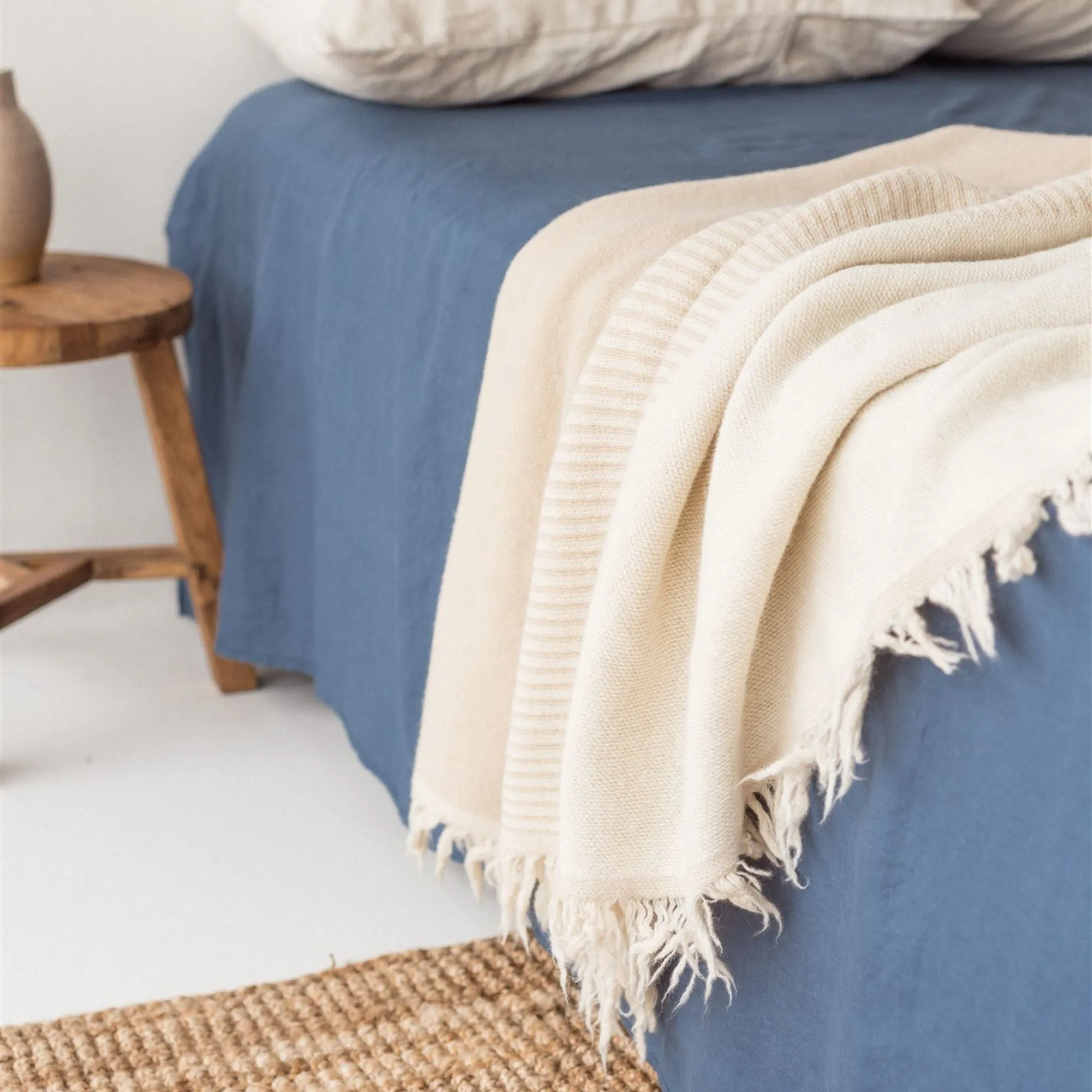 Pampas Geometric Wool Throw Blanket