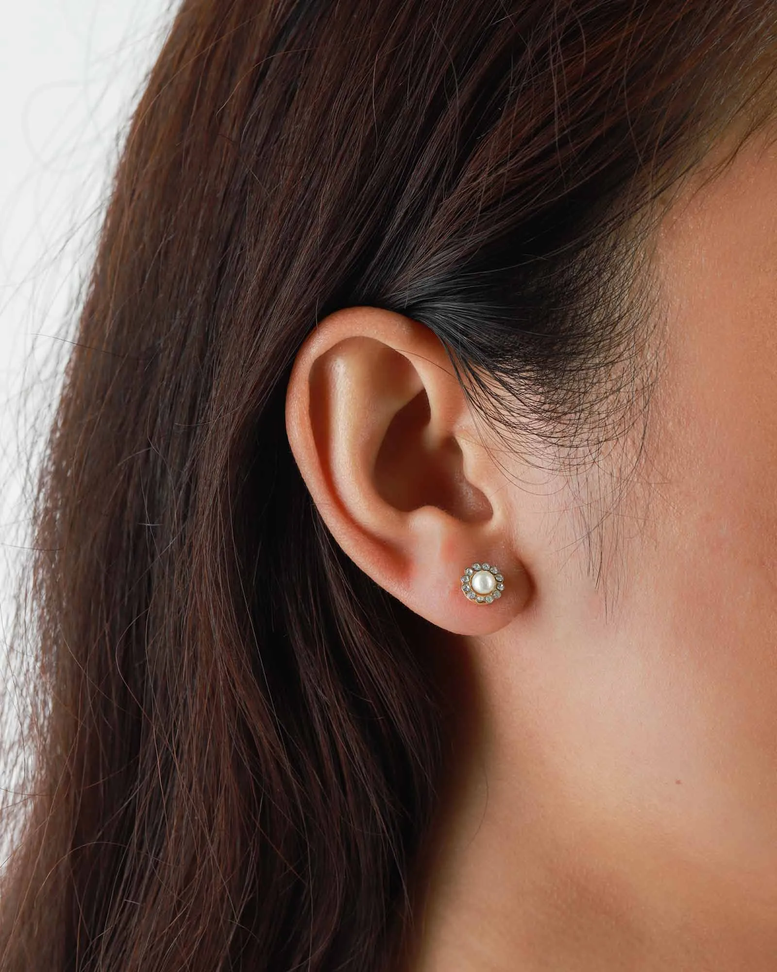 Round Halo Pavé Studs | 7mm