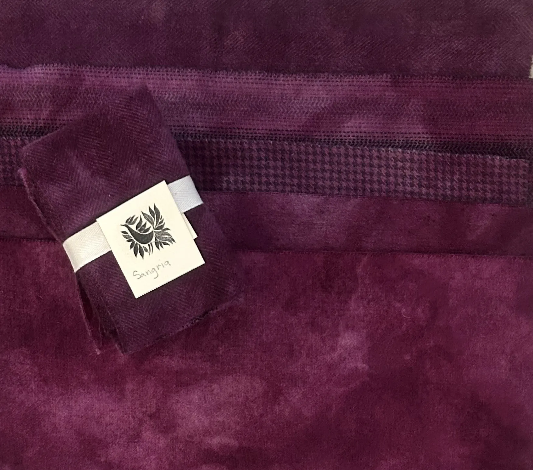 SANGRIA Hand Dyed Wool Bundle for Wool Applique and Rug Hooking