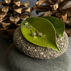 Silver Dice Ear Studs