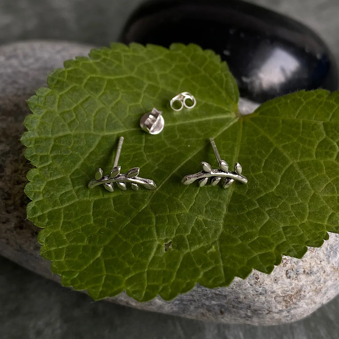 Silver Leaf Ear Studs