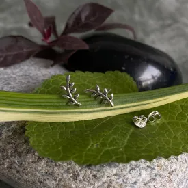 Silver Leaf Ear Studs
