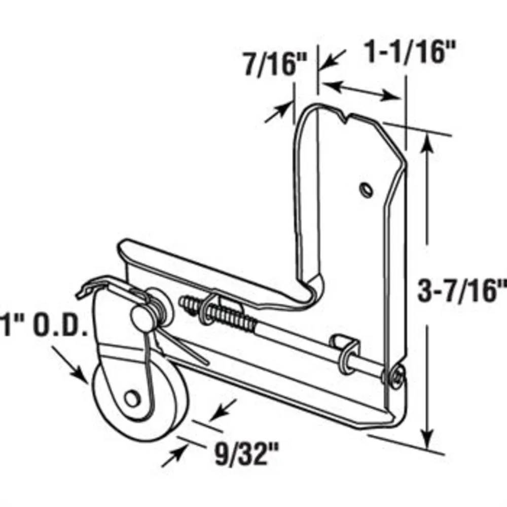 Sliding Screen Door 1" Nylon Corner Roller Assembly for Metal Industry