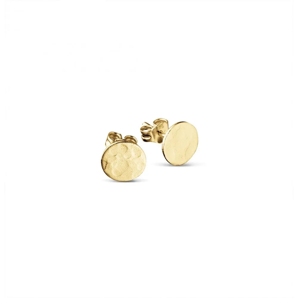 Sterling Silver Studs - Hammered Flat Circle