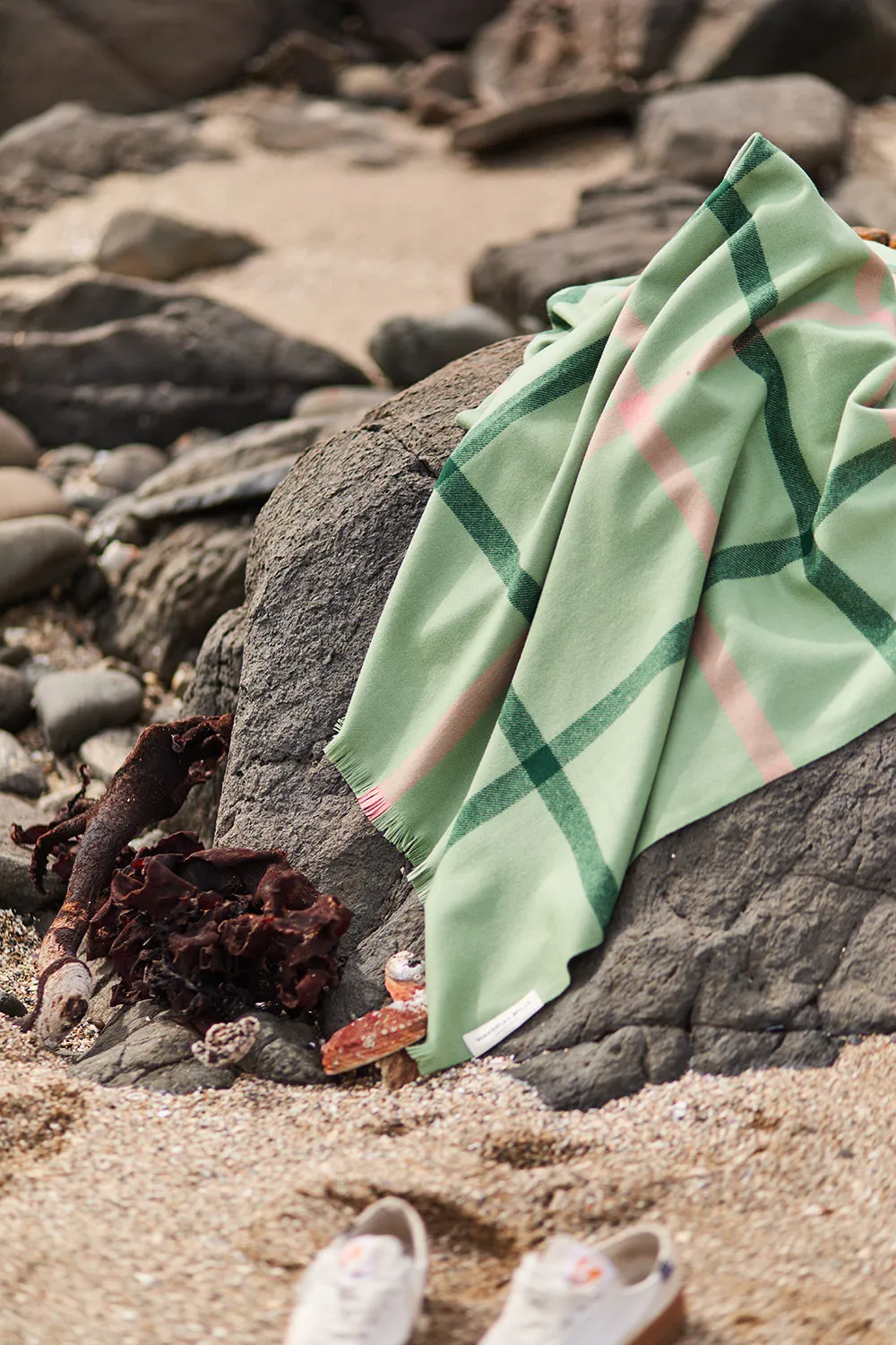 Summer Plaid Throw in Acacia Green