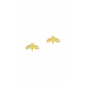 TAI GOLD VERMEIL BEE STUDS WITH STONE ACCENTS