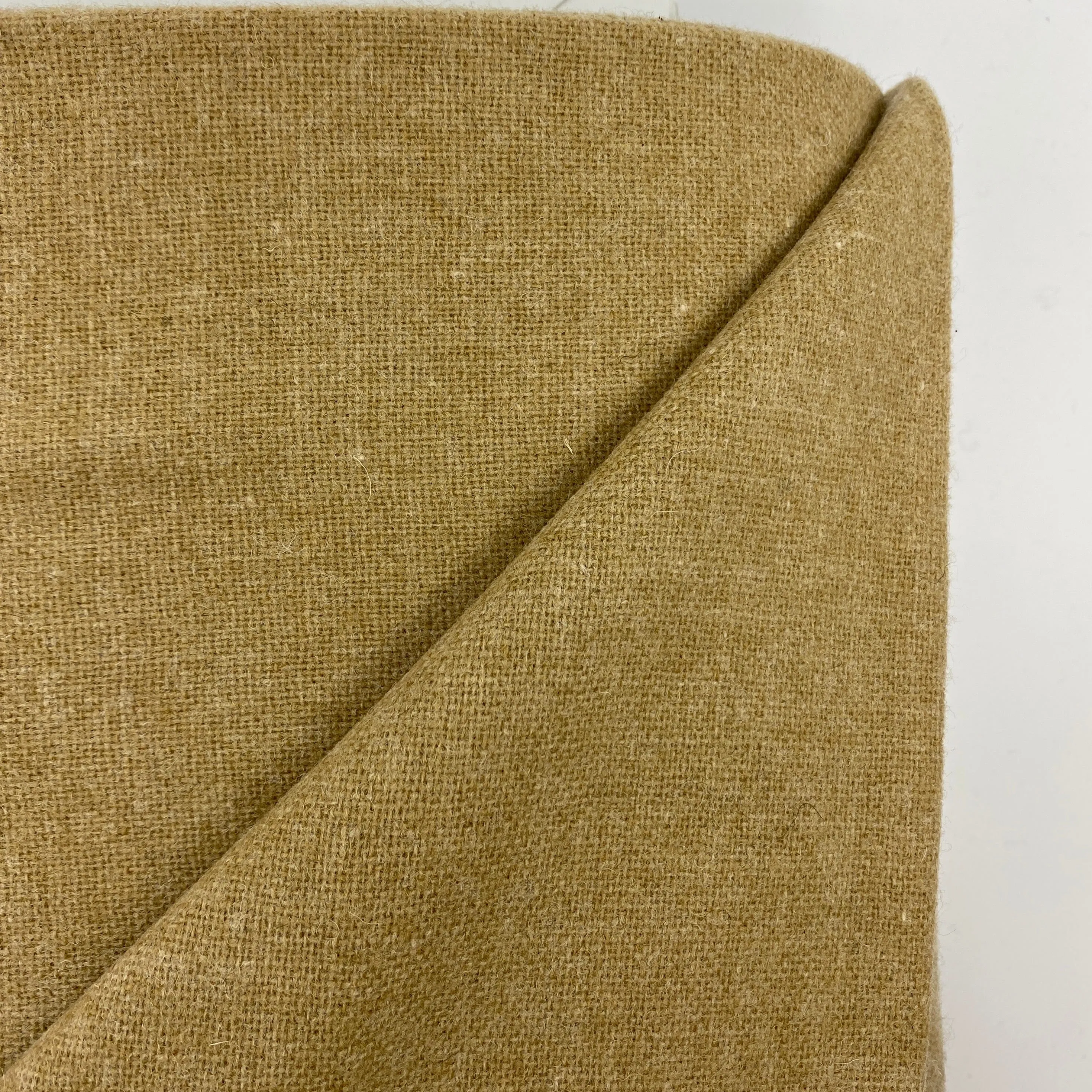 Tan Plain Weave Wool Blend