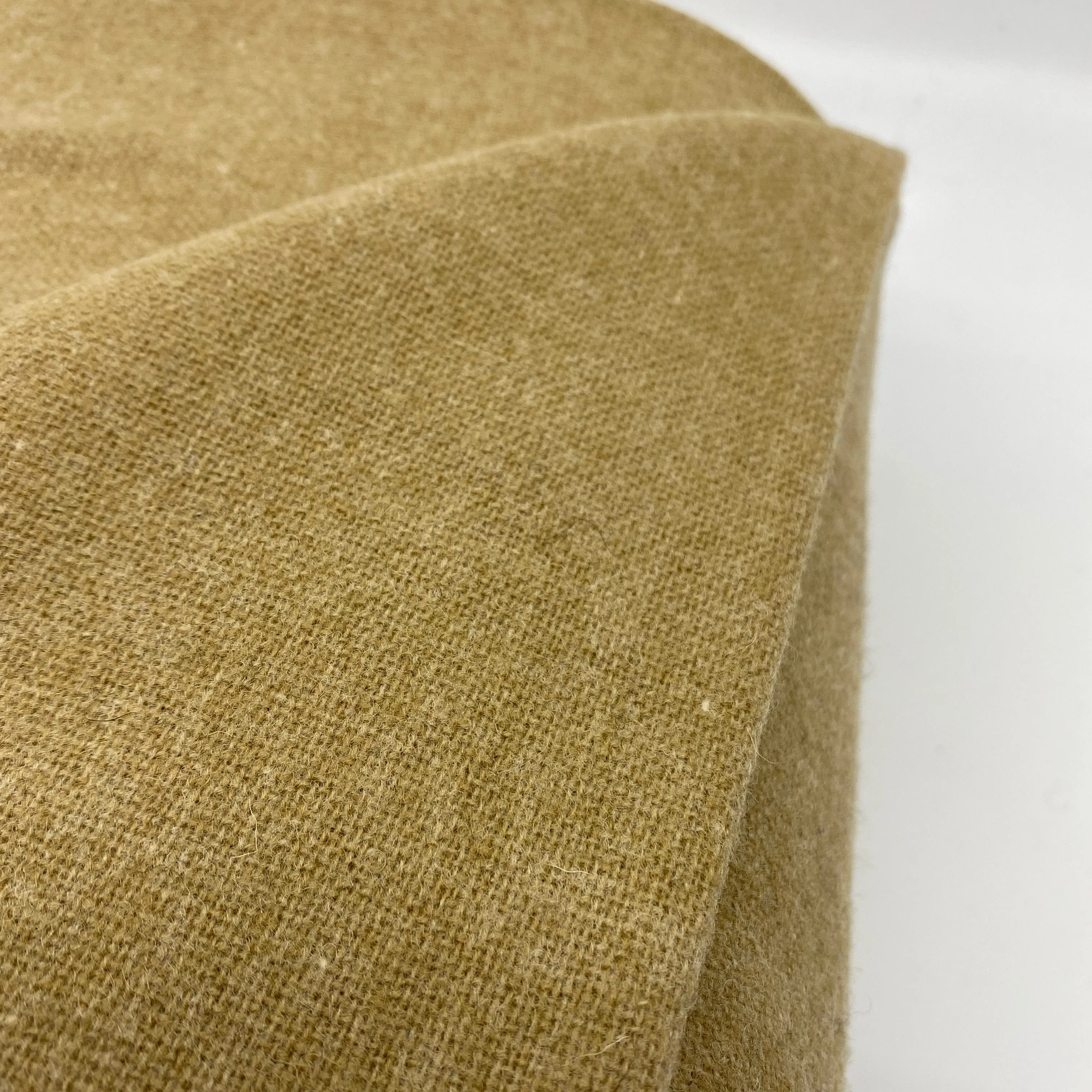 Tan Plain Weave Wool Blend