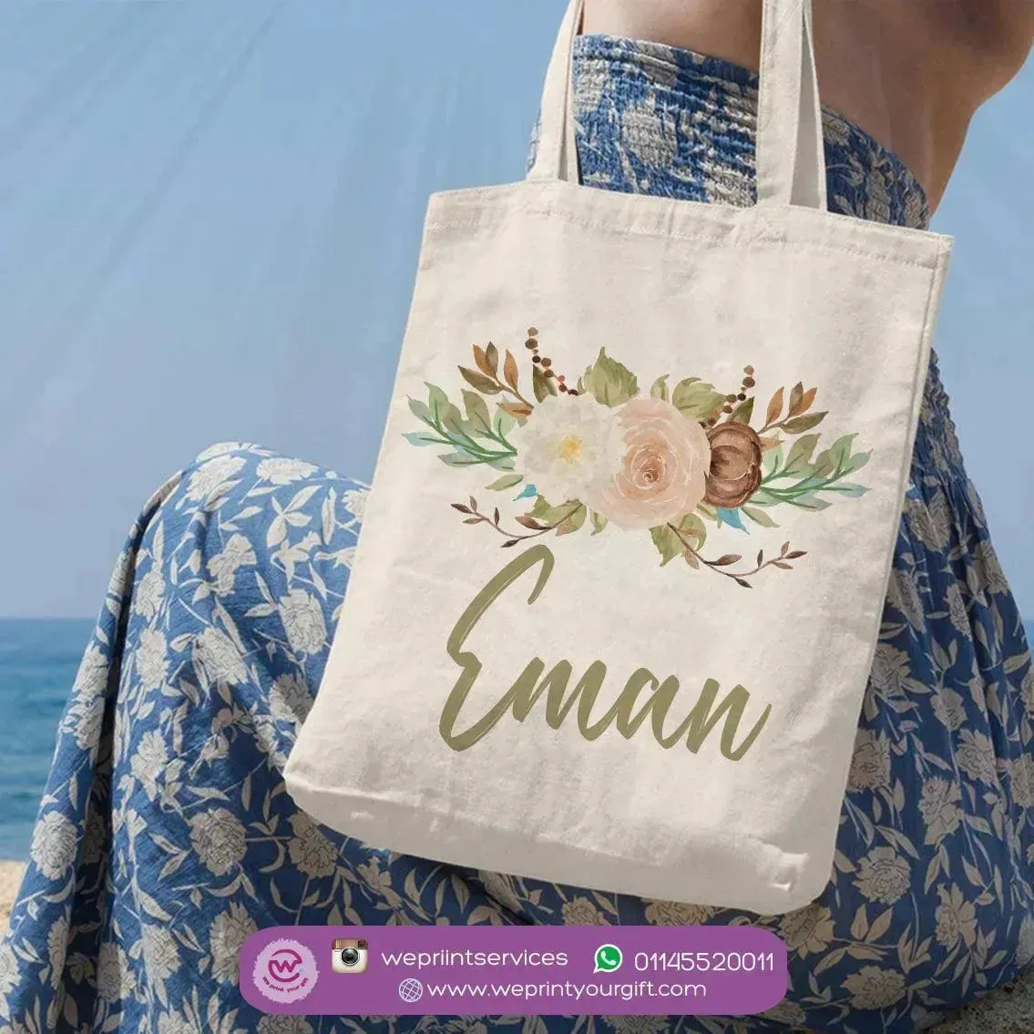 Tote Bag -Floral Names-B