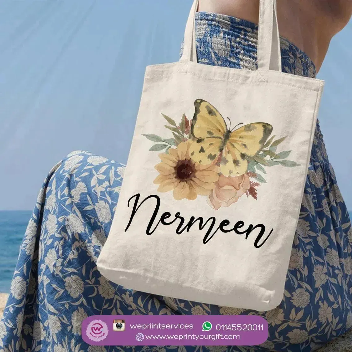 Tote Bag -Floral Names-B