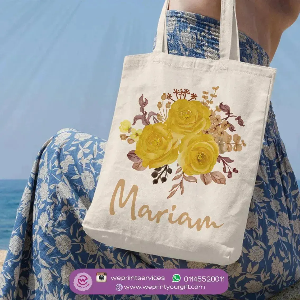 Tote Bag -Floral Names-B