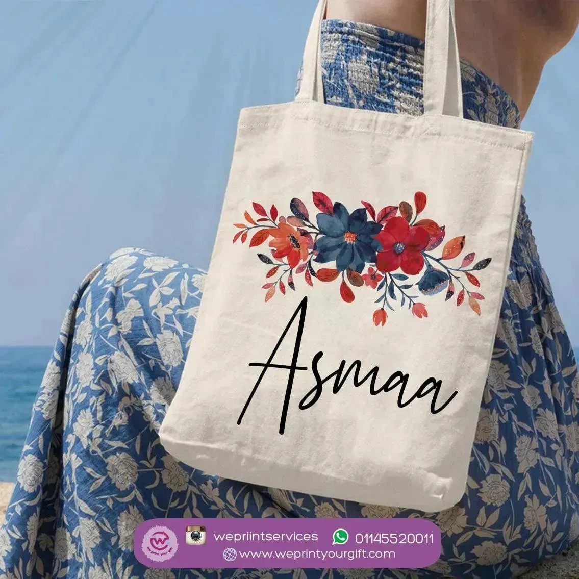 Tote Bag -Floral Names-B