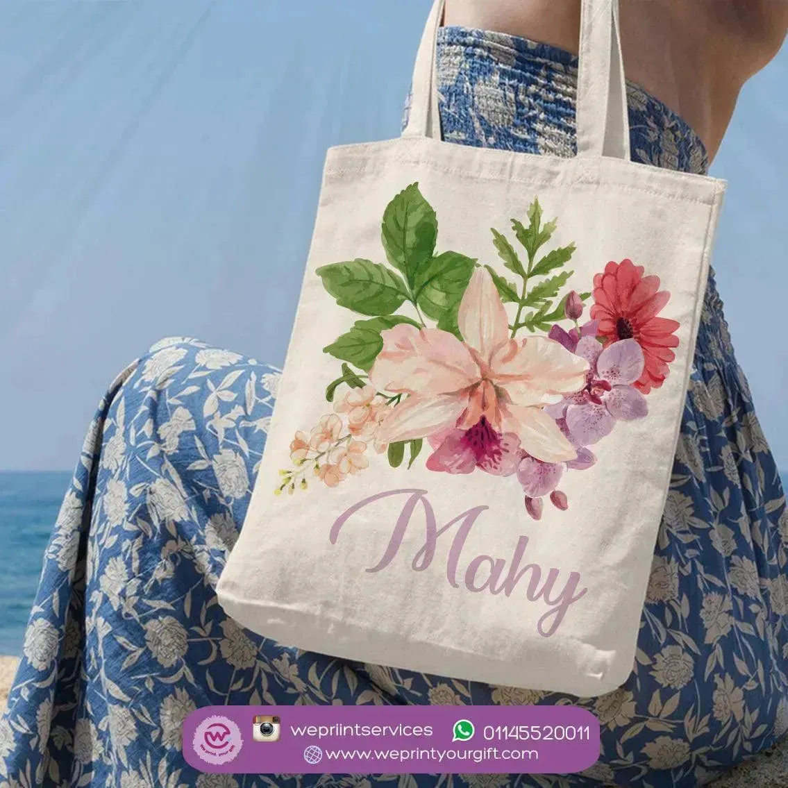 Tote Bag -Floral Names-B