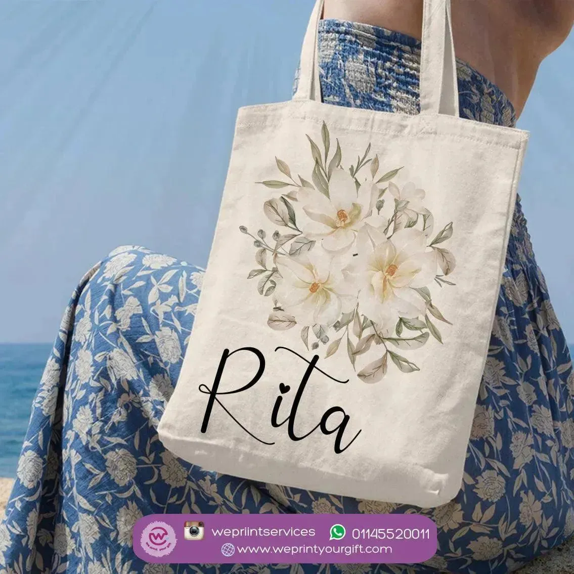 Tote Bag -Floral Names-B