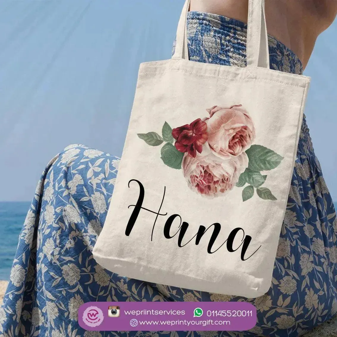 Tote Bag -Floral Names-B