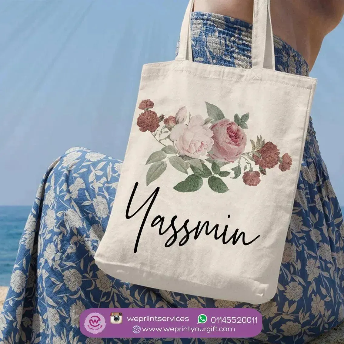 Tote Bag -Floral Names-B
