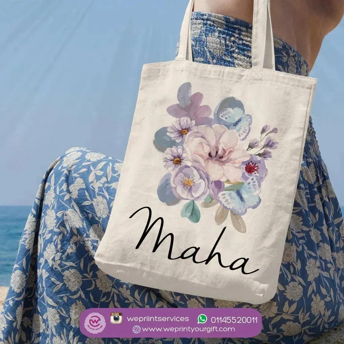 Tote Bag -Floral Names-B