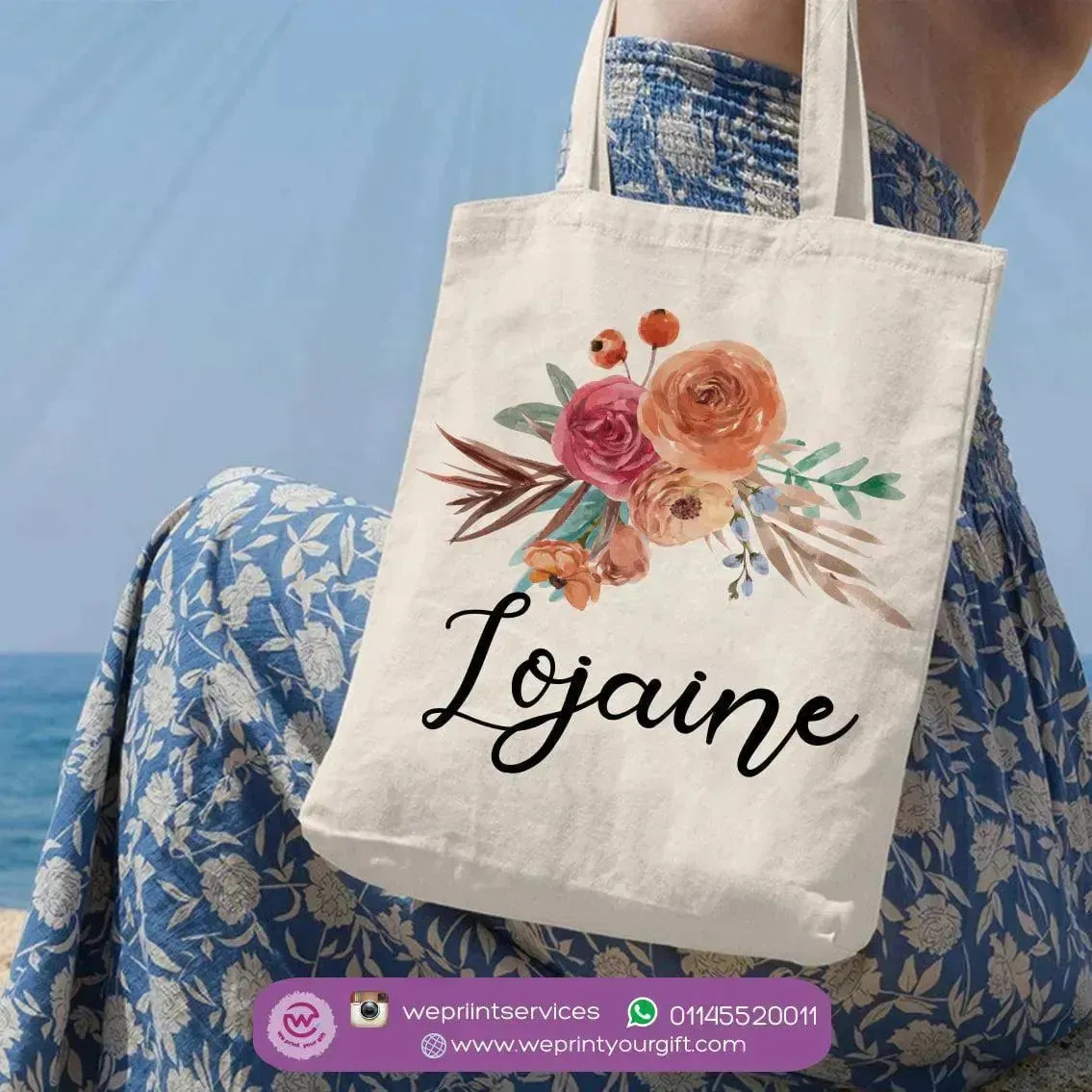 Tote Bag -Floral Names-B