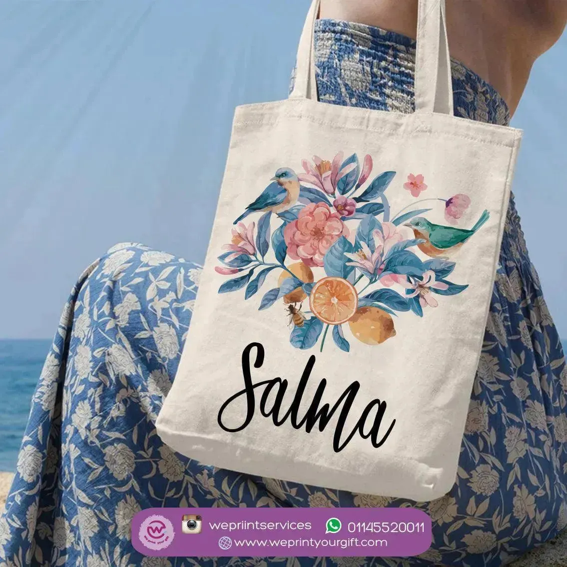 Tote Bag -Floral Names-B