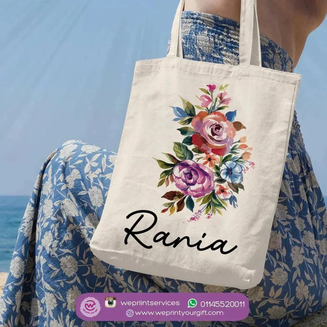 Tote Bag -Floral Names-B
