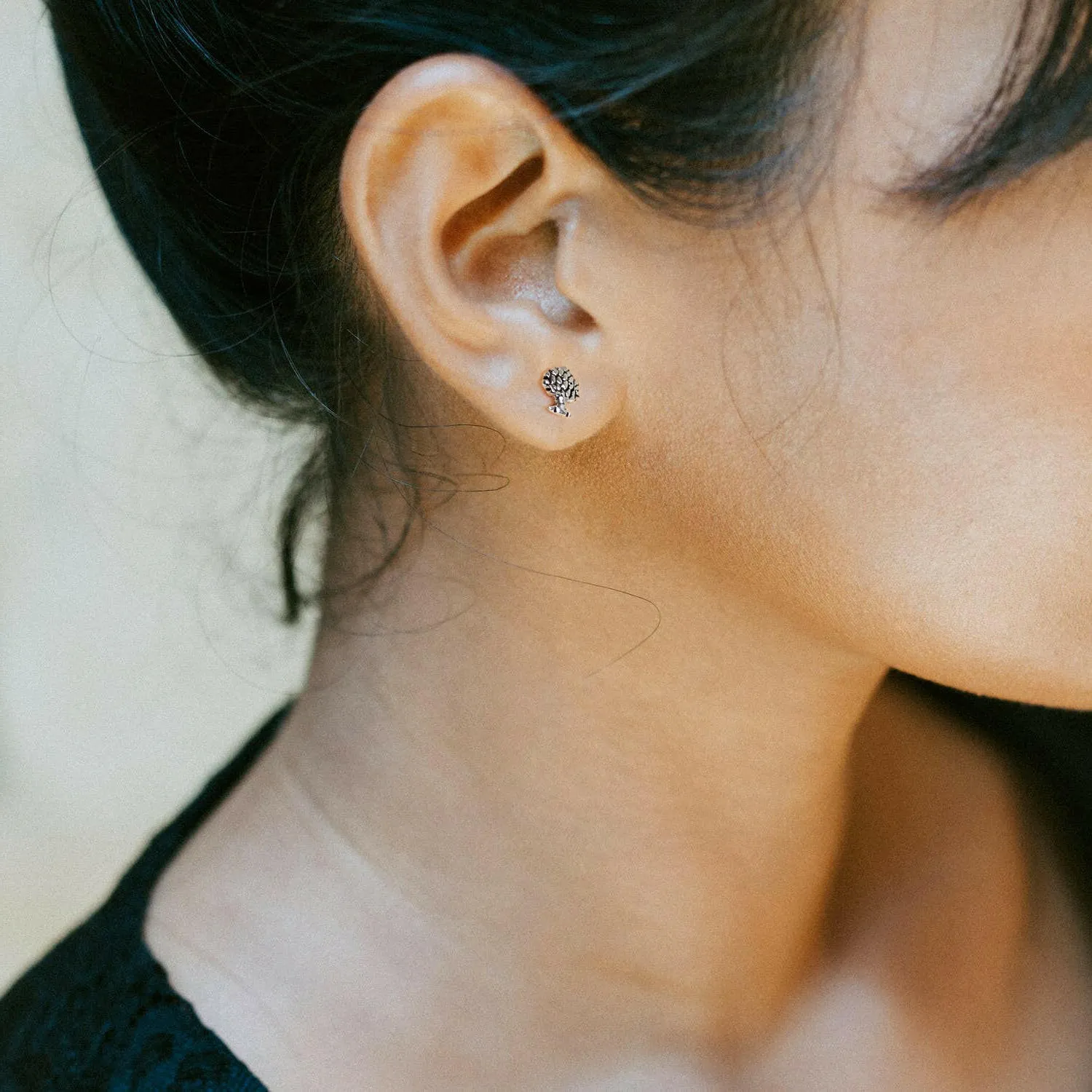 Tree of Life Silver Ear Studs - Exquisite Silver Jewelry for a Natural Look