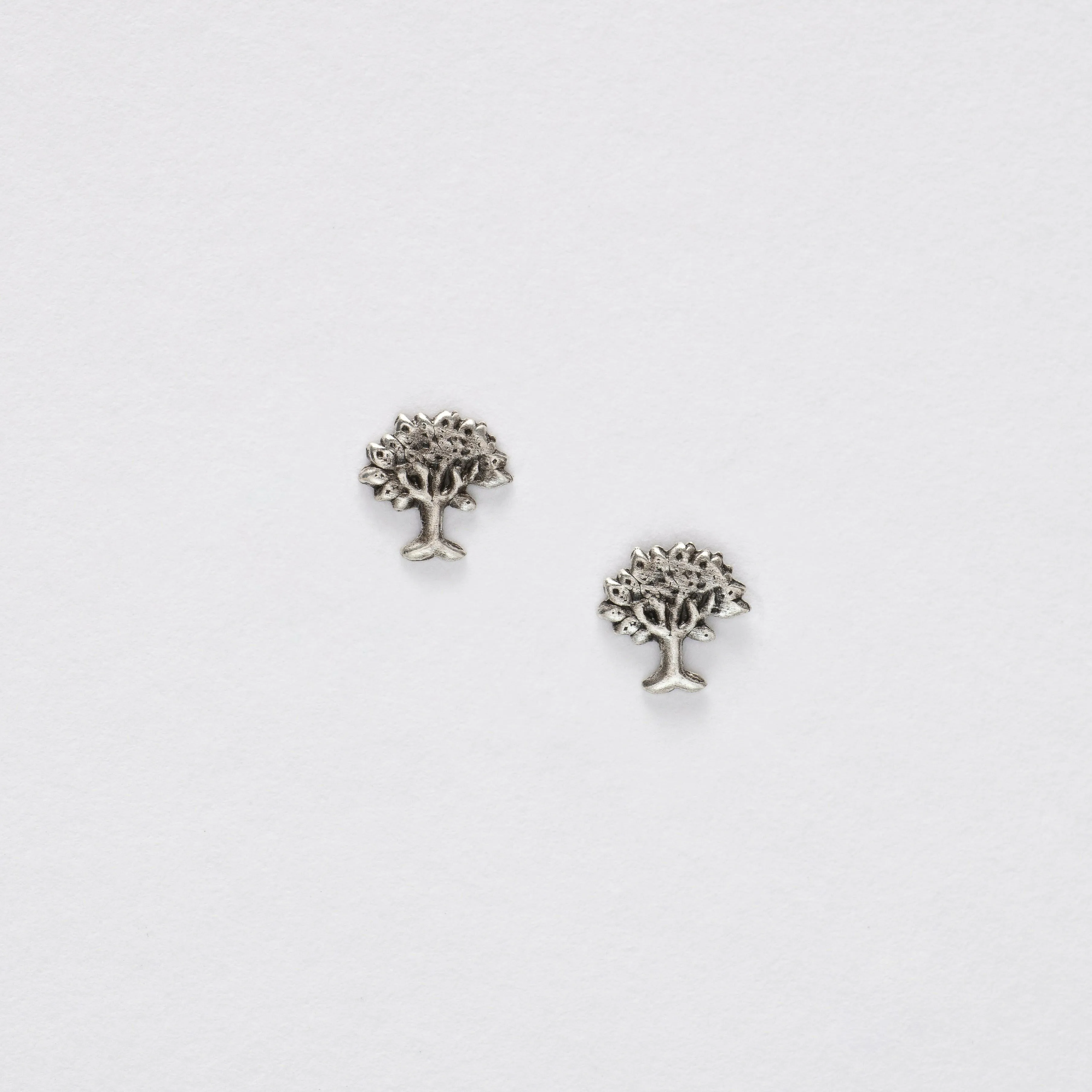 Tree of Life Silver Ear Studs - Exquisite Silver Jewelry for a Natural Look