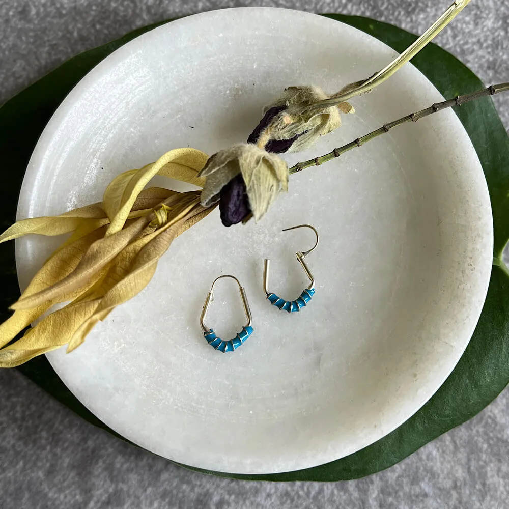 Turq Enamel Helix Earrings