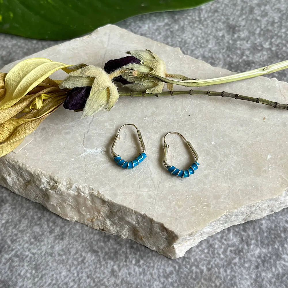 Turq Enamel Helix Earrings