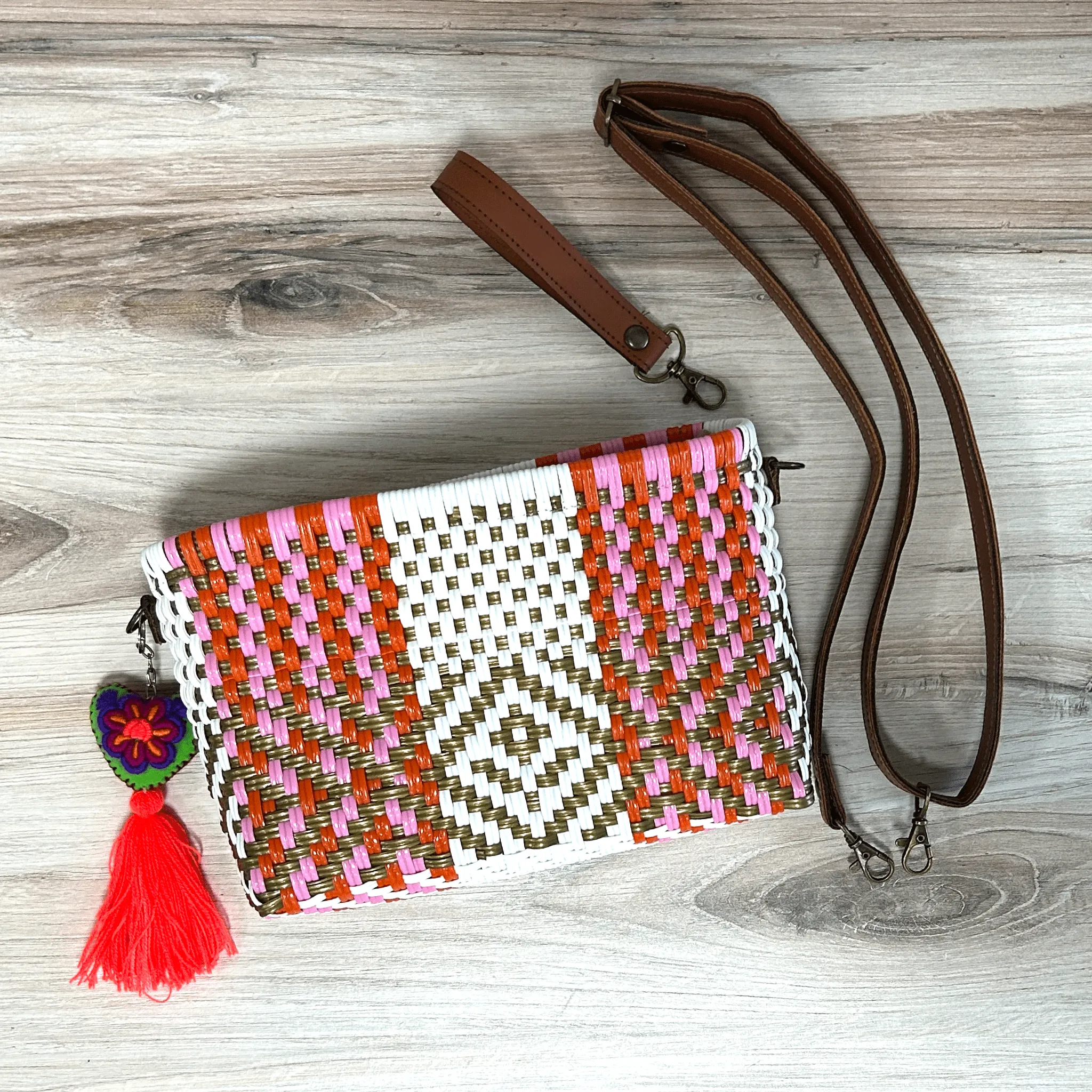 Upcycled Handwoven Crossbody Convertible -  Rosalia