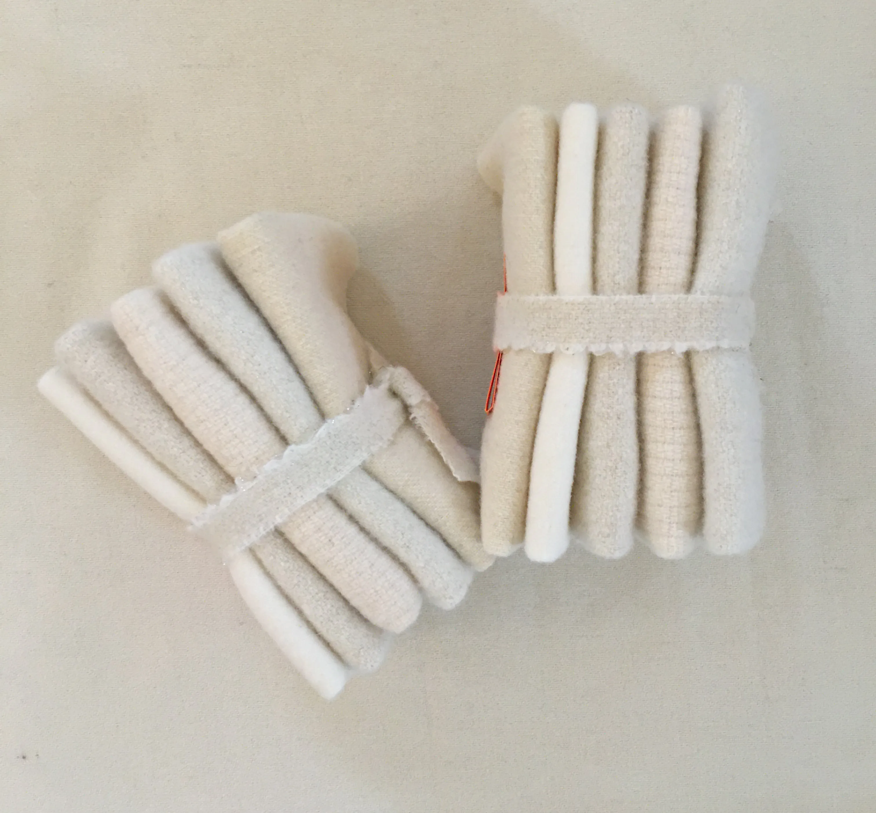 WHITE MIX of Mill Dyed Wool for Wool Applique and Rug Hooking